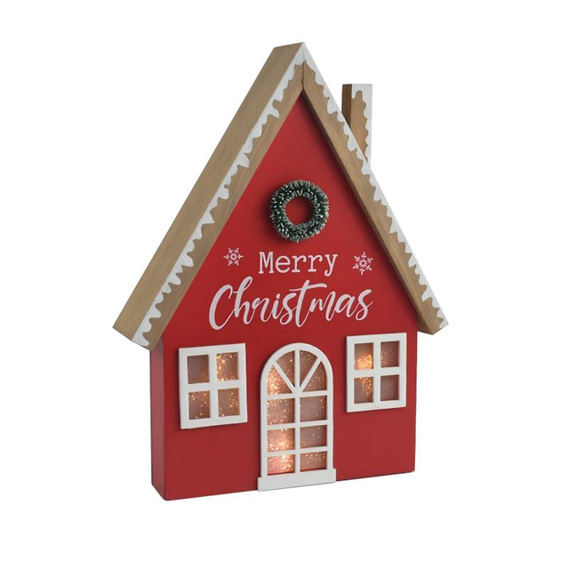 Customized Christmas House Solid Wood Tabletop Decoration