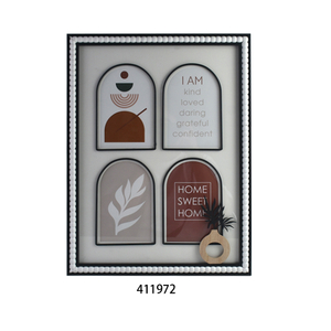 Rustic Brown MDF Wood Collage Photo Frame Wall Hanging Picture Frames for Home Decor 