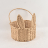 Modern Style Rattan Handwoven Easter Flower Basket Cute Rabbit Ears Shaped Handmade Storage Baskets