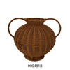 Natural Wicker Rattan Handwoven Sustainable Material Space-Saving Flower Vase with Handles for Indoor and Outdoor