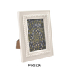 White Solid Wood Beaded Photo Frame Tabletop Wooden Picture Frames for Home Decor