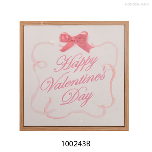 Eco-Friendly Square MDF Canvas Wooden Wall Hanging Tufted Bowknot Picture Frame for Home Decor