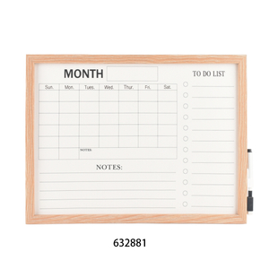 MDF Wood Frame Magnetic Dry Erase Wall Mounted Daily Message Board Whiteboard with Pen Erases Easily for Home Office & Classroom