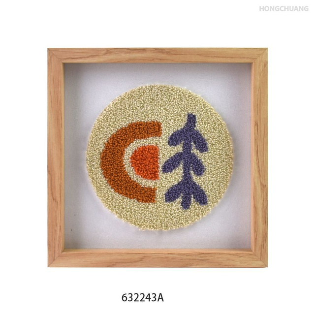 Customized Creative Canvas Wall Art Tufted Flower MDF Hanging Picture Frame for Home Decor