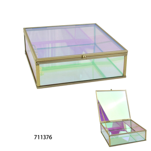  Colorful Glass Small Jewelry Box Storage Organizer Box for Earnings Rings Necklace Pendant Bracelets