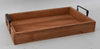 Wholesales Eco-Friendly Solid Wood Antique Tray with Handle Bar for Home Decoration