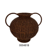 Natural Wicker Rattan Handwoven Sustainable Material Space-Saving Flower Vase with Handles for Indoor and Outdoor