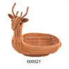 Creative Animal Deer Shape Rattan Handwoven Basket Dessert Tray Candy Fruit Basket for Home Decor