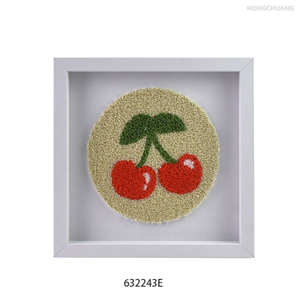 Eco-Friendly Square MDF Canvas Wooden Wall Hanging Tufted Cherry Picture Frame for Home Decor