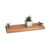 Wholesales Eco-Friendly Solid Wood Antique Tray with Handle Bar for Home Decoration