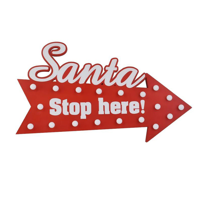 New Arrival Christmas Solid Wood LED Arrow Tabletop Decoration