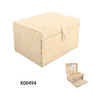 Wholesale Square Dark Blue Velvet Jewelry Box with Zipper and Mirror for Earings Rings and Necklace Storage