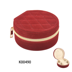 Factory Wholesale Half Round Cute Jewelry Box with PU Leather Handle Portable Travel Jewelry Storage Case