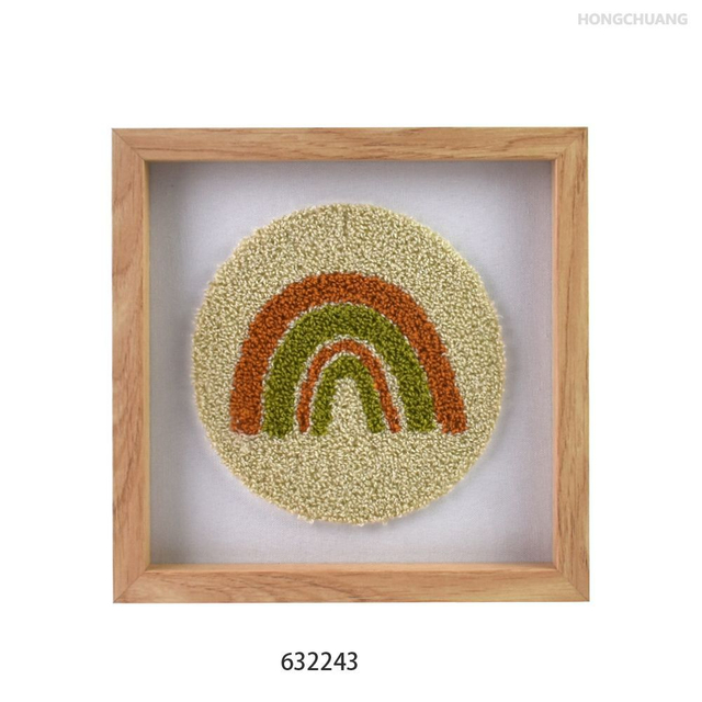 Eco-Friendly Square MDF Canvas Wooden Wall Hanging Tufted Cherry Picture Frame for Home Decor