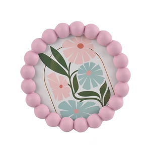 Eco-Friendly Round Solid Wood Beaded Photo and Picture Frame for Home Decoration
