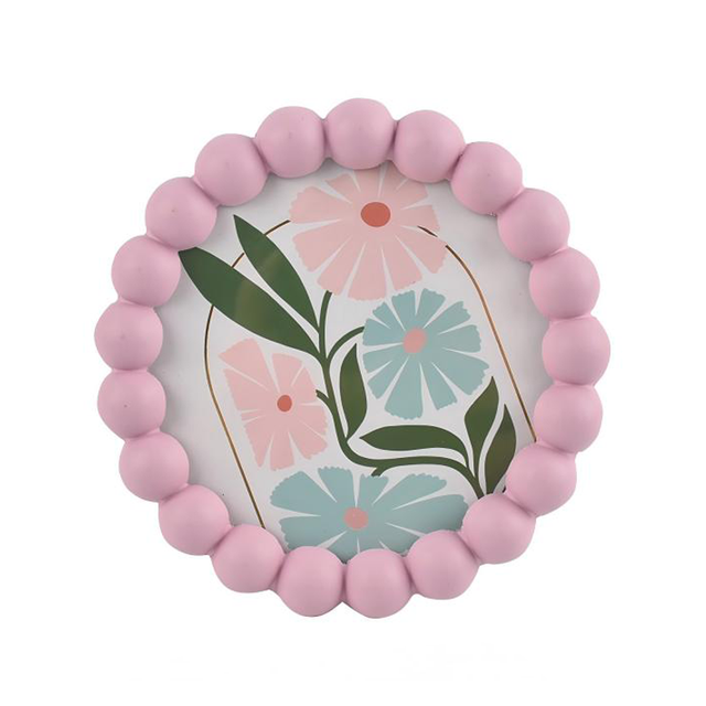 Eco-Friendly Round Solid Wood Beaded Photo and Picture Frame for Home Decoration