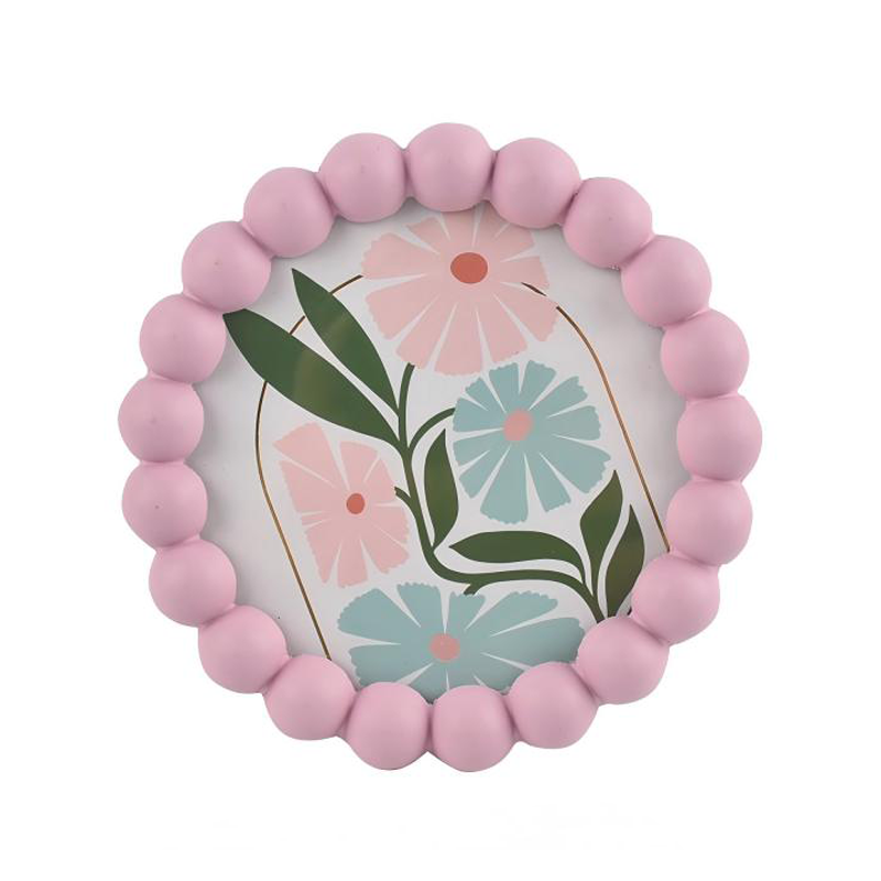 Eco-Friendly Round Solid Wood Beaded Photo and Picture Frame for Home Decoration