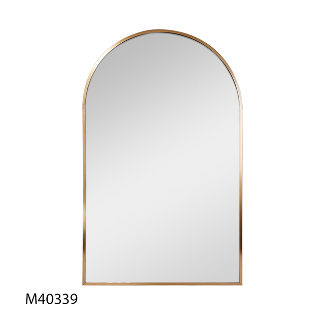 Gold Metal Wall Hanging Arch Make Up Living Bath Room Mirror with Bowknot for Home Decor