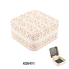 Factory Wholesale Half Round Cute Jewelry Box with PU Leather Handle Portable Travel Jewelry Storage Case
