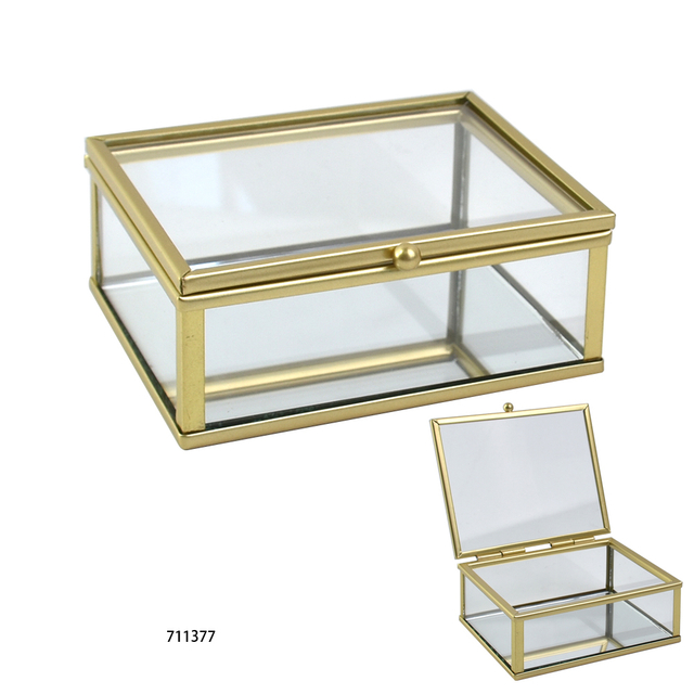  Colorful Glass Small Jewelry Box Storage Organizer Box for Earnings Rings Necklace Pendant Bracelets