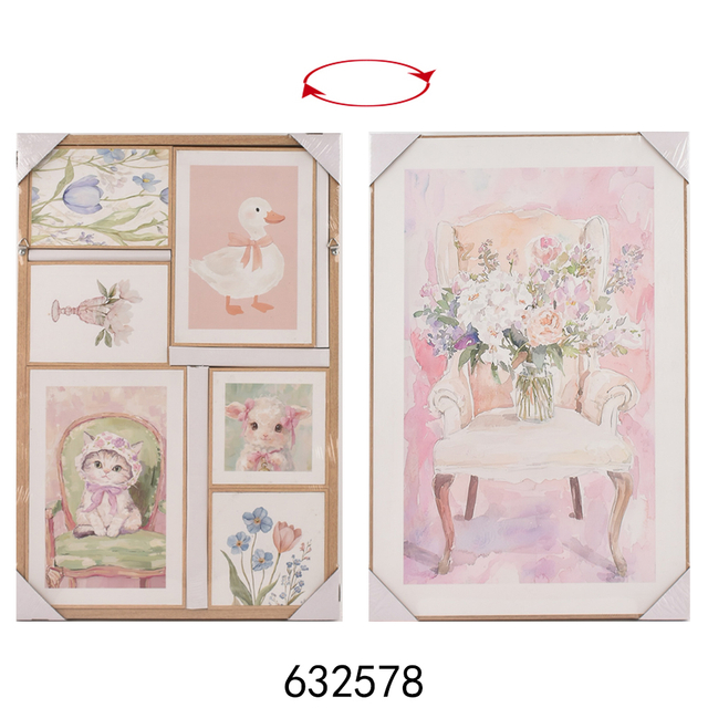 Modern Oil Hand Double Side Painting MDF Wood Wall Art for Home Decoration