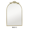 Gold Metal Wall Hanging Arch Make Up Living Bath Room Mirror with Bowknot for Home Decor