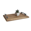 Wholesales Eco-Friendly Solid Wood Antique Tray with Handle Bar for Home Decoration