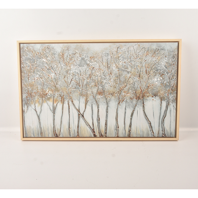 New Wholesale Handmade Modern 3D Abstract Blue Textured Painted Landscape Wall Hanging PS Frame Canvas Wall Art for Home Decor