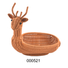 Multi-layer Handwoven Natural Rattan Welcome Pine Dessert Fruit Basket Melon Seed Storage Bread Pastoral Style Basket Tray