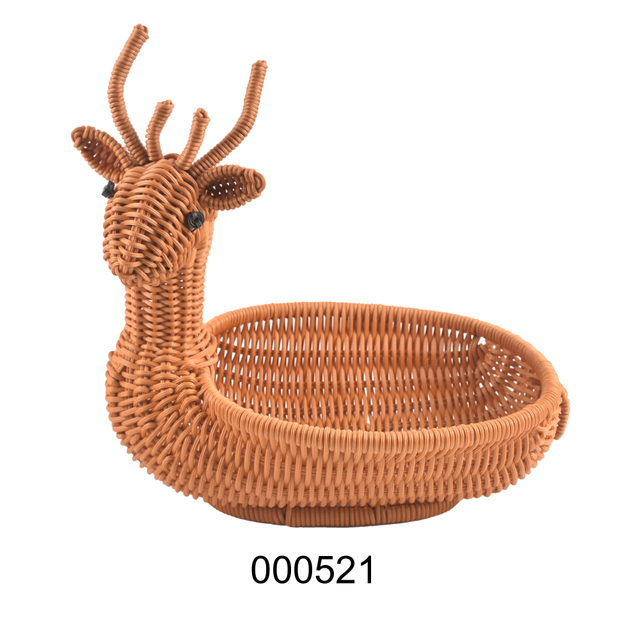 Multi-layer Handwoven Natural Rattan Welcome Pine Dessert Fruit Basket Melon Seed Storage Bread Pastoral Style Basket Tray