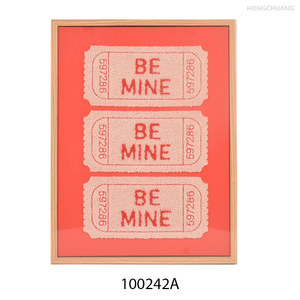 Modern Tufted Framed Smile Face Prints Customized Canvas Wall Hanging Picture Frame for Home & Office Decor