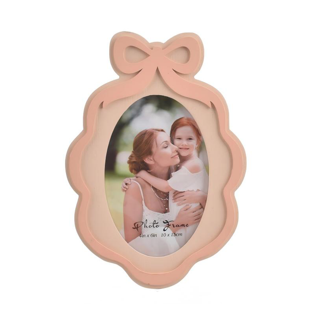 Hot Sale Eco-Friendly Squiggle Solid Wood Photo And Picture Frame with Bowknot for Home Decoration
