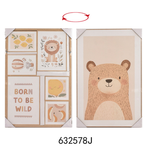 Hot Sale Wholesale Handicraft Vertical Wall Hanging MDF Frame Canvas Double-sided Wall Art for Home Decor