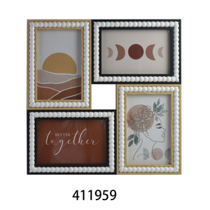 Rustic Brown MDF Wood Collage Photo Frame Wall Hanging Picture Frames for Home Decor 