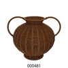 Natural Wicker Rattan Handwoven Sustainable Material Space-Saving Flower Vase with Handles for Indoor and Outdoor