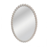 Oval Solid Wood Beaded Mirror for Home Decoration