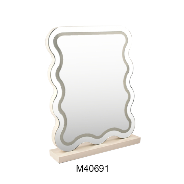 Hot Sale Black Aluminum Alloy Full Length Rectangle Make Up Freestanding Dressing LED Mirror with Metal Stand for Home Living Bath Room Store