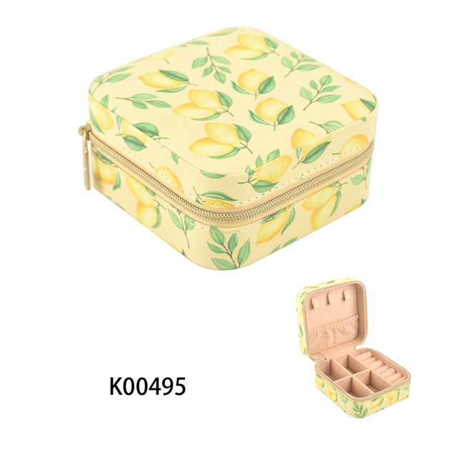 Factory Wholesale Half Round Cute Jewelry Box with PU Leather Handle Portable Travel Jewelry Storage Case