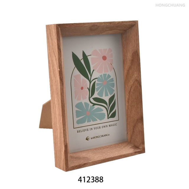 Vintage Rectangle Simple MDF Wood Picture Photo Frame with Glass for Home Decor