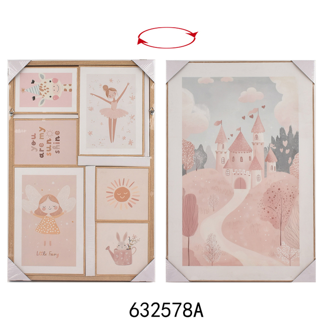 Hot Sale Wholesale Handicraft Vertical Wall Hanging MDF Frame Canvas Double-sided Wall Art for Home Decor