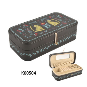 Customized Portable Cute Heart Shaped White Zipper Jewelry Box for Home and Travel