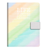 Customized Stationary Metallic Colorful PU Leather Notebook with Buckle Latch And Lined Inner Pages for School Students