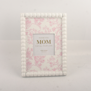 Customized Modern Simple White Solid Wood Tabletop Photo Frame Wooden Picture Frame with Beads for Home Decor