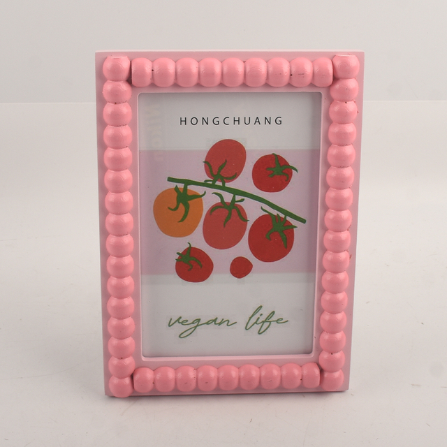  Modern European-Style Minimalist Solid Wood Tabletop Photo Frame Wooden Picture Frame with Beads for Home Decor