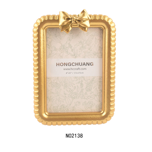 Hot Sale Gold Solid Wood Beaded Photo Frame Tabletop Wooden Picture Frames for Home Decor